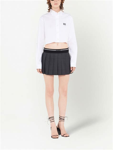 miu miu checked skirt